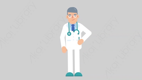 AE模板-DOCTOR 60 Standing医生大夫站立扁平医学医疗科技人物职业角色