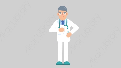 AE模板-DOCTOR 63 Standing w Phone医生大夫手持电话扁平医学医疗科技人物职业角色