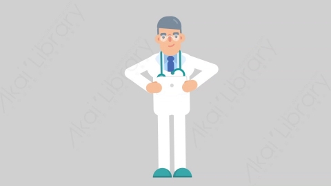 AE模板-DOCTOR 64 Standing w Tablet医生大夫手持平板电脑扁平医学医疗科技人物职业角色