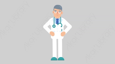 AE模板-DOCTOR 69 Talking医生大夫说话讲话扁平医学医疗科技人物职业角色