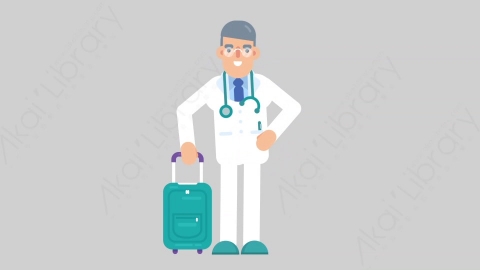 AE模板-DOCTOR 74 Traveling医生大夫旅游旅行扁平医学医疗科技人物职业角色