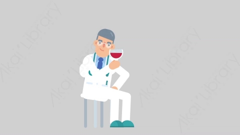 AE模板-DOCTOR 80 Wine Toast医生大夫喝红酒扁平医学医疗科技人物职业角色