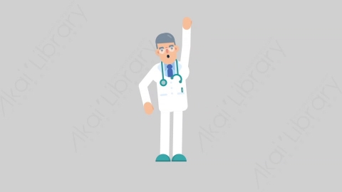 AE模板-DOCTOR 81 Yelling医生大夫大喊大叫扁平医学医疗科技人物职业角色