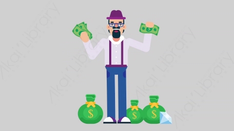 AE模板-MUSICIAN 34 Money音乐家作曲家艺术家财产财富钱扁平人物职业角色