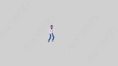 AE模板-MUSICIAN 76 Walk and Stop音乐家作曲家艺术家行走和停止扁平人物职业角色