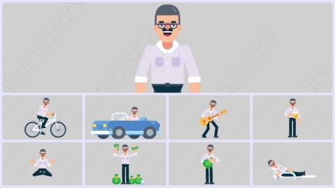 AE模板-TEACHER 学校课堂教师老师扁平人物职业角色