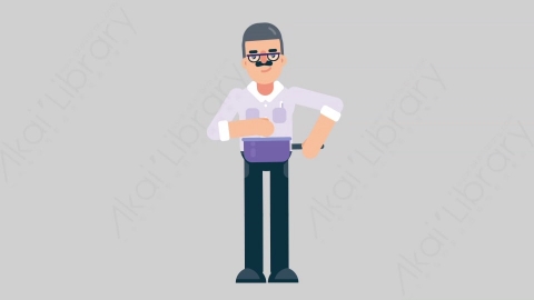 AE模板-TEACHER 07 Cooking学校课堂教师老师做饭烹饪扁平人物职业角色