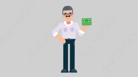 AE模板-TEACHER 17 Losing Money学校课堂教师老师赔钱亏损扁平人物职业角色