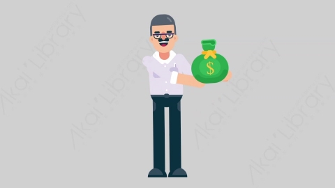 AE模板-TEACHER 19 Giving学校课堂教师老师给予赠送扁平人物职业角色