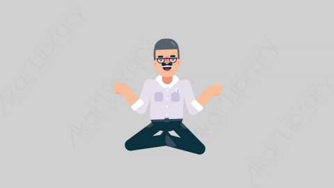 AE模板-TEACHER 33 Meditation学校课堂教师老师冥想沉思扁平人物职业角色