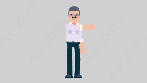 AE模板-TEACHER 39 Pointing 2学校课堂教师老师指向指点扁平人物职业角色
