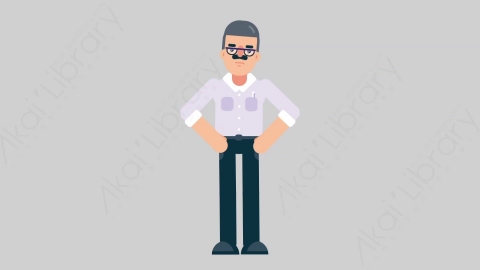 AE模板-TEACHER 69 Talking学校课堂教师老师说话讲话扁平人物职业角色