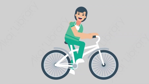 AE模板-WOMAN NURSE 04 Bicycle医疗科技女性医生护士骑自行车扁平人物职业角色