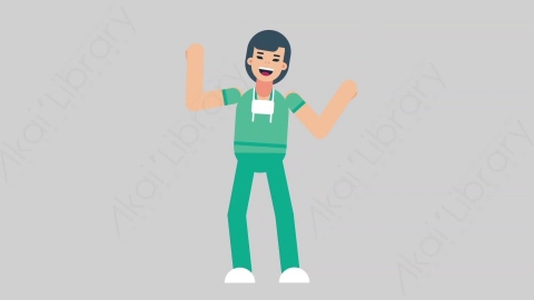 AE模板-WOMAN NURSE 09 Dance 1医疗科技女性医生护士跳舞舞蹈扁平人物职业角色