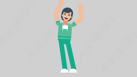 AE模板-WOMAN NURSE 10 Dance 2医疗科技女性医生护士跳舞舞蹈扁平人物职业角色