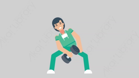 AE模板-WOMAN NURSE 14 Exercise医疗科技女性医生护士锻炼运动扁平人物职业角色