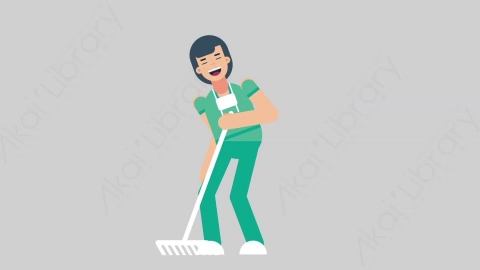 AE模板-WOMAN NURSE 15 Farmer医疗科技女性医生护士干农活扁平人物职业角色