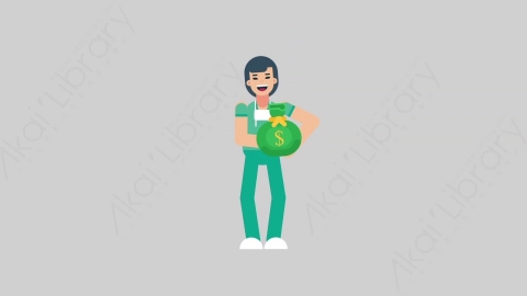 AE模板-WOMAN NURSE 18 Gift医疗科技女性医生护士礼物扁平人物职业角色