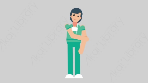 AE模板-WOMAN NURSE 21 Handshake 1医疗科技女性医生护士握手扁平人物职业角色
