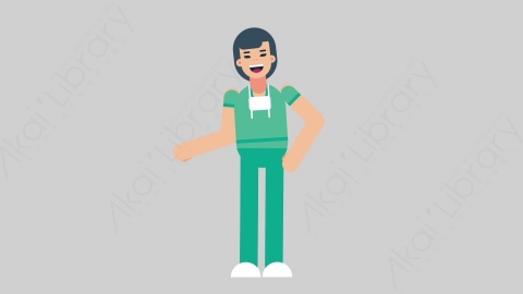 AE模板-WOMAN NURSE 22 Handshake 2医疗科技女性医生护士握手扁平人物职业角色