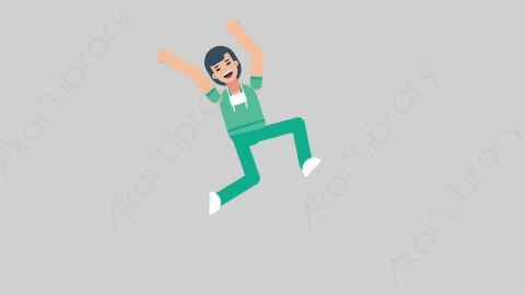 AE模板-WOMAN NURSE 23 Happy Jump医疗科技女性医生护士跳跃开心的跳扁平人物职业角色