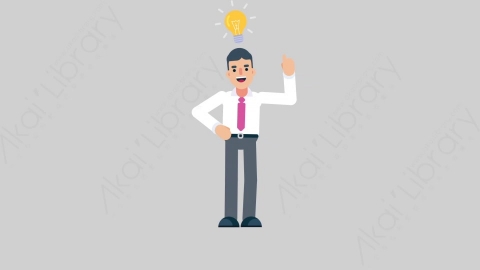 AE模板-NORMIE-4 70 Thinking 1休闲企业商业男士思考考虑扁平人物商务角色