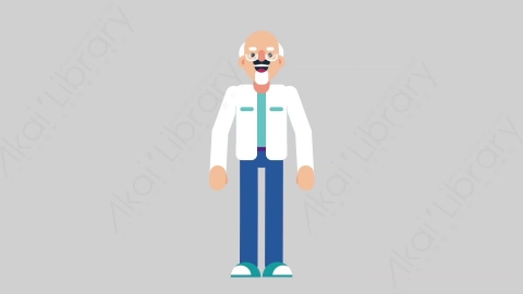 AE模板-OLD SCIENTIST 01 Basic科学家科研人员基本动作扁平人物职业角色