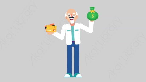 AE模板-OLD SCIENTIST 06 Comparison科学家科研人员比较对比扁平人物职业角色