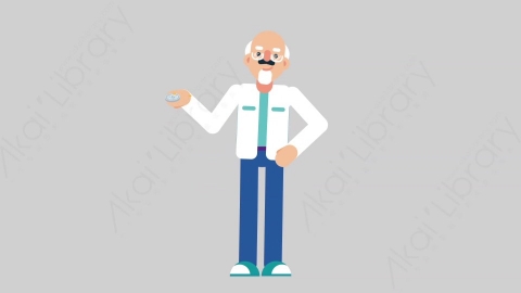 AE模板-OLD SCIENTIST 36 Offer科学家科研人员提供供应扁平人物职业角色
