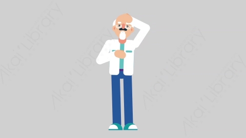 AE模板-OLD SCIENTIST 50 Stressed Out科学家科研人员压力过大心力交瘁扁平人物职业角色