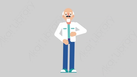 AE模板-OLD SCIENTIST 71 Thinking 2科学家科研人员思考考虑扁平人物职业角色