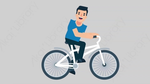 AE模板-SPORTSMAN-2 04 Bicycle竞技体育运动员骑自行车扁平人物职业角色