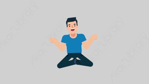 AE模板-SPORTSMAN-2 33 Meditation竞技体育运动员冥想沉思扁平人物职业角色