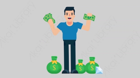 AE模板-SPORTSMAN-2 34 Money竞技体育运动员财产财富钱扁平人物职业角色