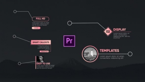 PR模板-5组现代呼出指示线产品标注文字标题动画Modern Callout Titles-Premiere Pro