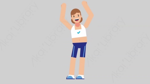 AE模板-WOMAN FITNESS 10 Dance 2女性健身教练体育运动员跳舞舞蹈扁平人物职业角色