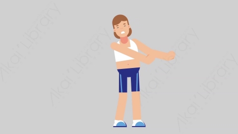 AE模板-WOMAN FITNESS 11 Defense女性健身教练体育运动员防御防守扁平人物职业角色