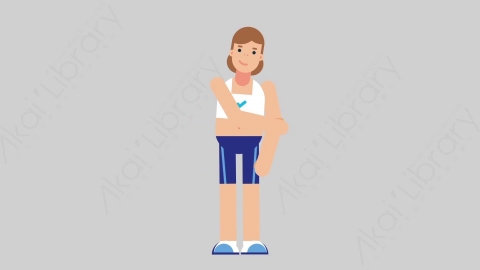 AE模板-WOMAN FITNESS 21 Handshake 1女性健身教练体育运动员握手扁平人物职业角色