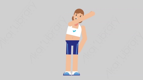 AE模板-WOMAN FITNESS 25 HighFive女性健身教练体育运动员击掌扁平人物职业角色