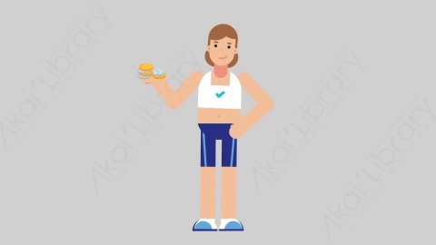 AE模板-WOMAN FITNESS 36 Offer女性健身教练体育运动员提供供应扁平人物职业角色