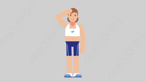 AE模板-WOMAN FITNESS 57 Sight女性健身教练体育运动员观察四周扁平人物职业角色