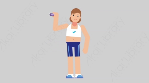 AE模板-WOMAN FITNESS 73 Showing Detail女性健身教练体育运动员显示细节扁平人物职业角色