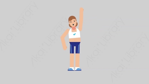 AE模板-WOMAN FITNESS 81 Yelling女性健身教练体育运动员大喊大叫扁平人物职业角色
