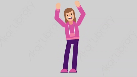AE模板-WOMAN GAMER 10 Dance 2女性游戏玩家电竞选手跳舞舞蹈扁平人物职业角色