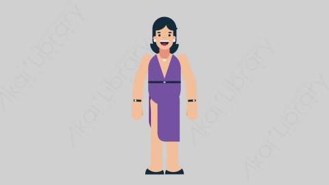 AE模板-WOMAN SINGER 01 Basic女性歌手歌唱家基本动作扁平人物职业角色