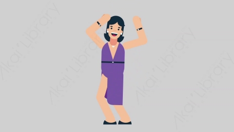 AE模板-WOMAN SINGER 10 Dance 2女性歌手歌唱家跳舞舞蹈扁平人物日常角色