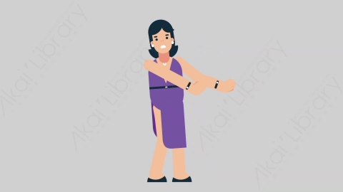 AE模板-WOMAN SINGER 11 Defense女性歌手歌唱家防御防守扁平人物日常角色