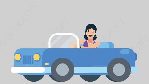 AE模板-WOMAN SINGER 12 Driving女性歌手歌唱家开车驾驶扁平人物日常角色