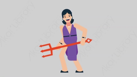 AE模板-WOMAN SINGER 13 Evil女性歌手歌唱家恶魔扁平人物日常角色