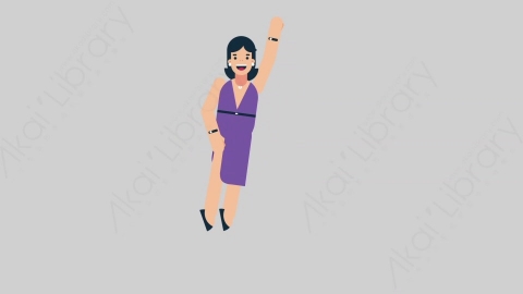 AE模板-WOMAN SINGER 67 Superman女性歌手歌唱家超人动作扁平人物日常角色